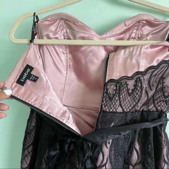 Lace Beaded bebe Mini Dress - Picture 16 of 16